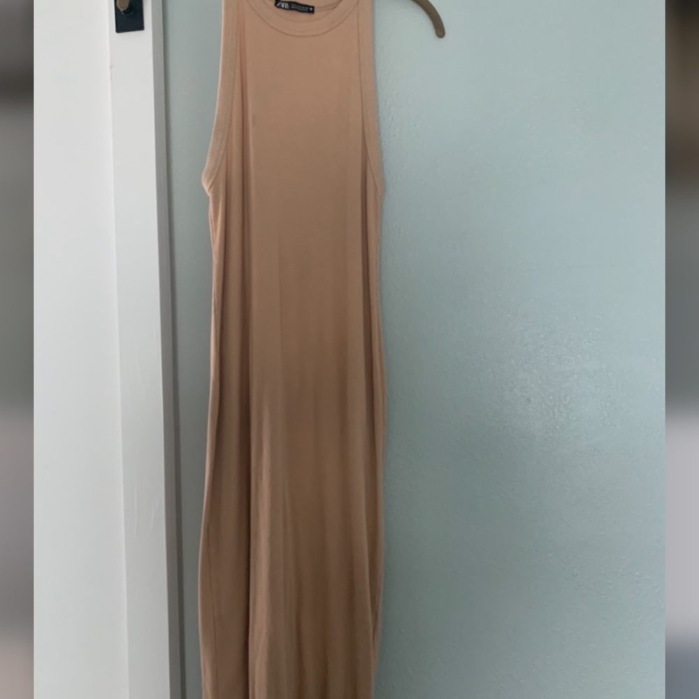 Peachy Tan Maxi Contour Dress